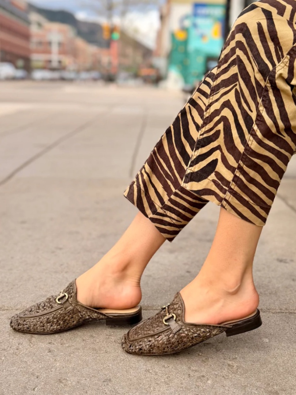 Silent D Cora Woven Slide Loafer in Khaki